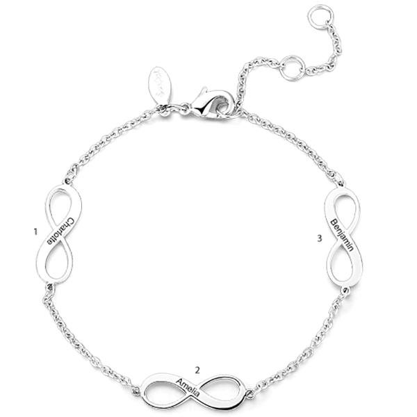 Engraved Infinity Bracelet - Up To 3 Names