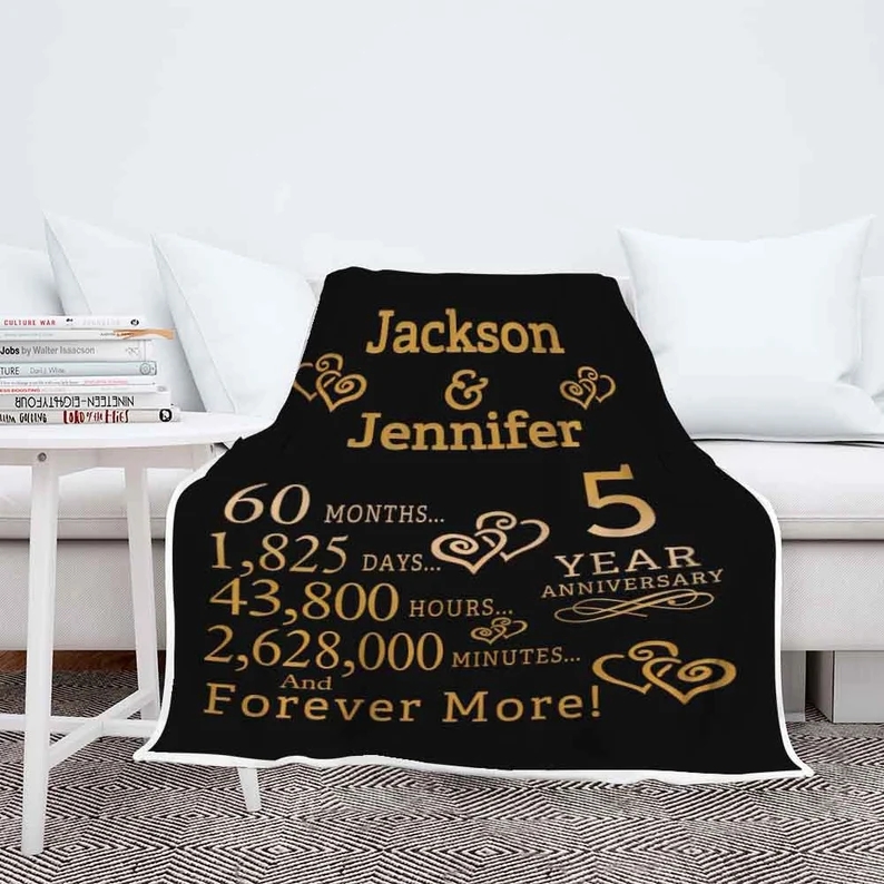 Personalized Anniversary Blanket For Couples