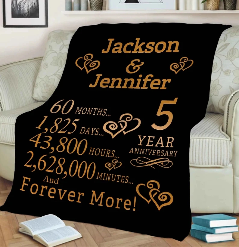 Personalized Anniversary Blanket For Couples